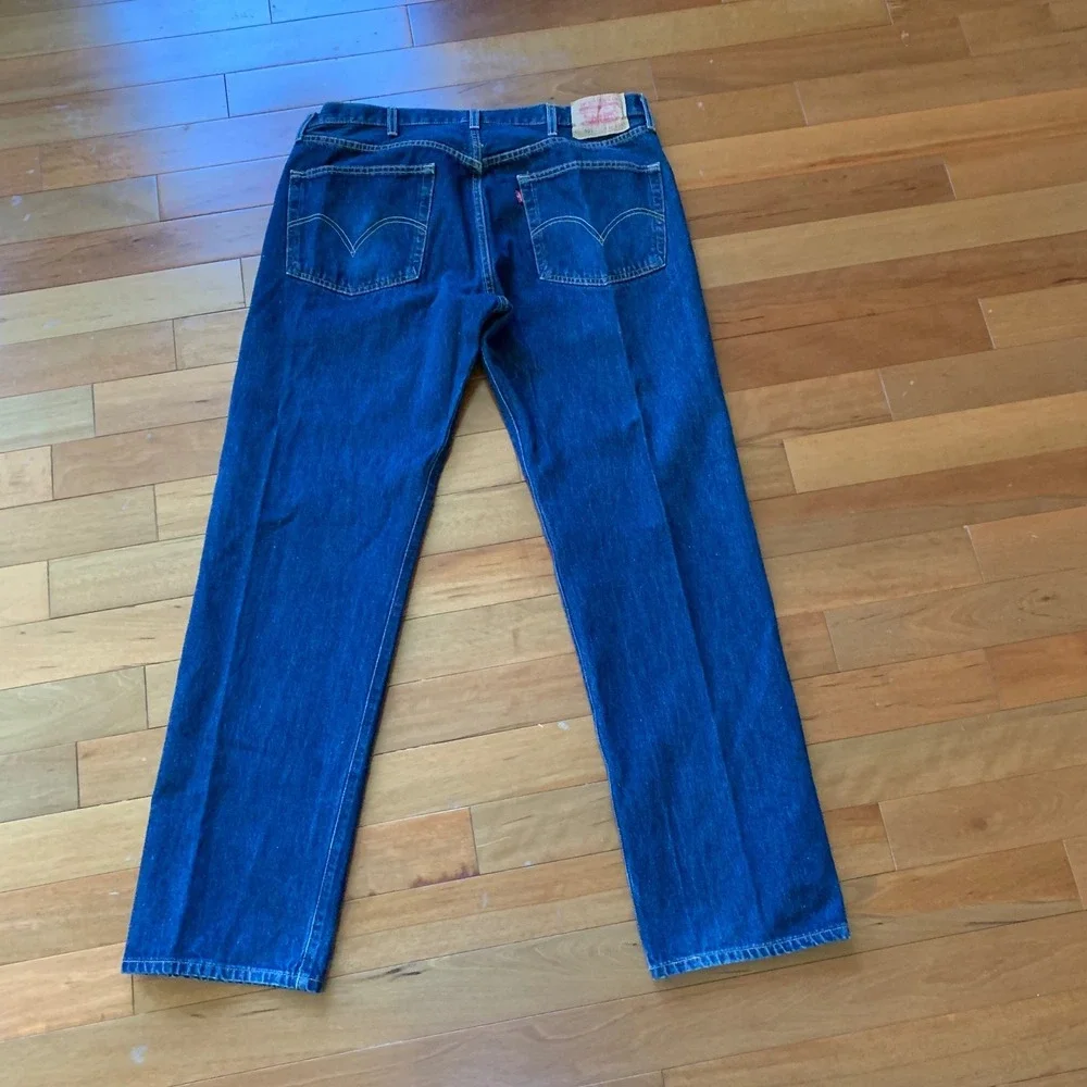 Levis 501 Original Fit Button Fly Straight Leg Jeans Blue Denim W40 L34‎ EUC